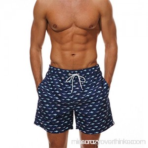 TenMet Men's Vintage Floral Swim Trunk Beachwear Quick Dry Casual with Pockets Board Shorts Swimsuit Bathing Suit Hawaiian Fish B07BF81DQ7